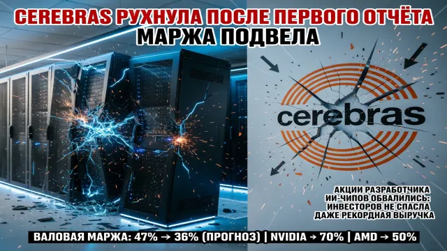 Cerebras рухнула после первого отчёта. Маржа подвела